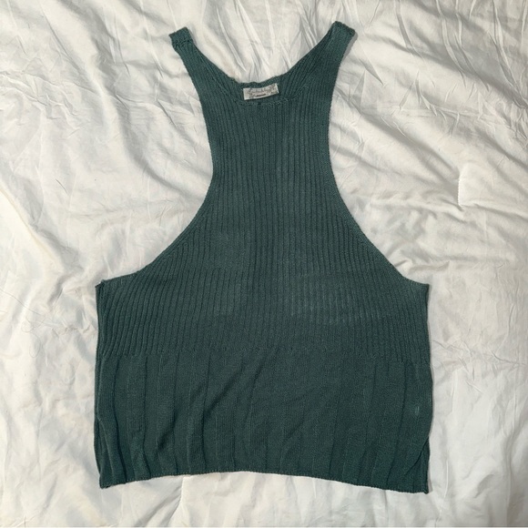 Intimately Free People | NWOT Knit Ribbed Racerback Tank Top Cami Green - Picture 4 of 11